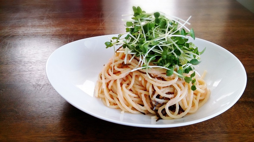 海からの旨味たっぷり、明太子パスタをあの人に♪